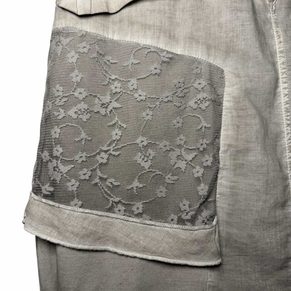 Dolcezza Michael Phillips Lace Patchwork Bubble Hem Skirt Boho Taupe M Lagenlook - Picture 7 of 13